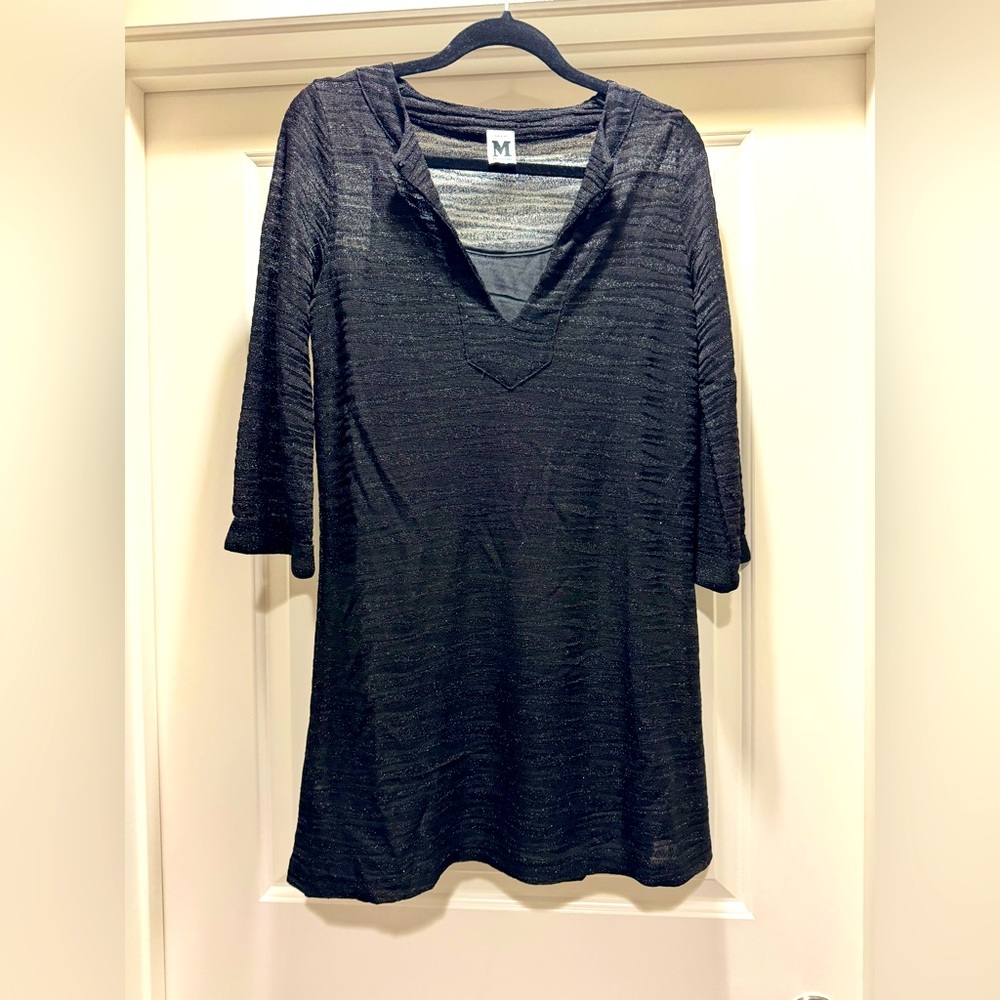 M by Missioni black, long sleeve dress with silk slip. - Picture 2 of 3